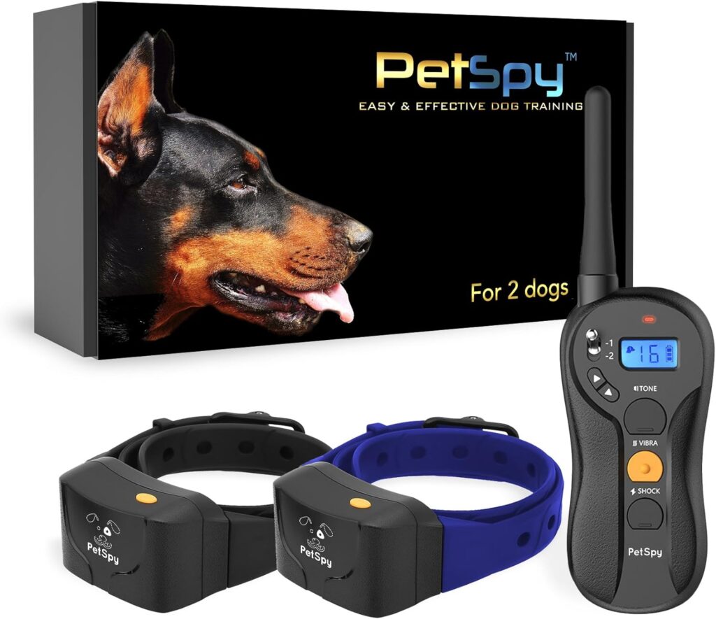 PetSpy P620 Dog Training Shock Collar for Dogs with Vibration, Electric Shock, Beep