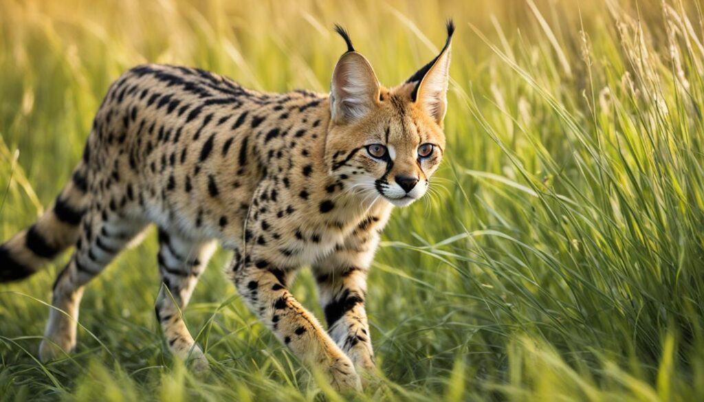 serval cat hunting